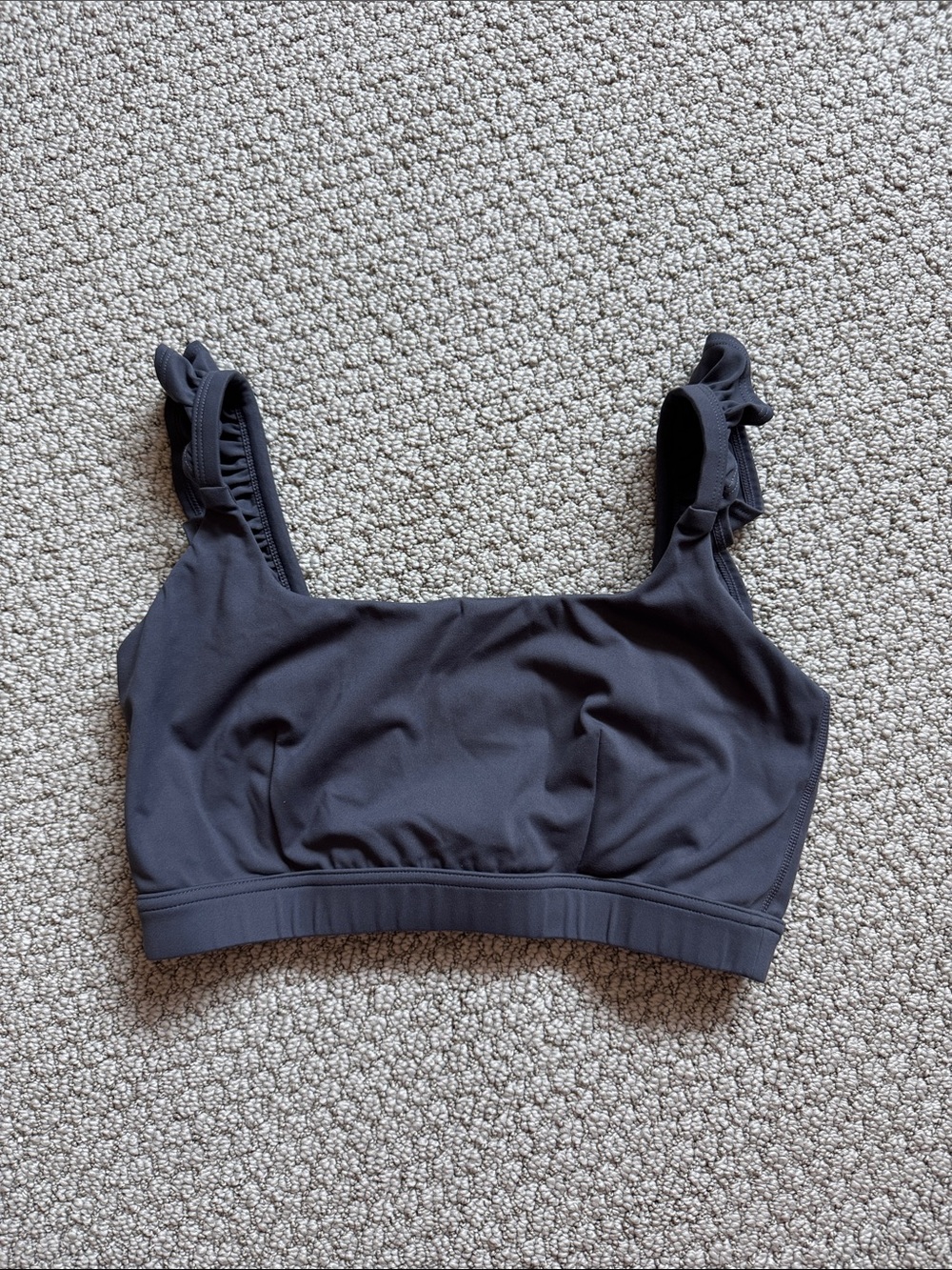 POPFLEX Black Ruffle-Strap Bralette
